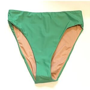 J. Crew High Leg Swim Bikini Bottom Green Size Medium NEW